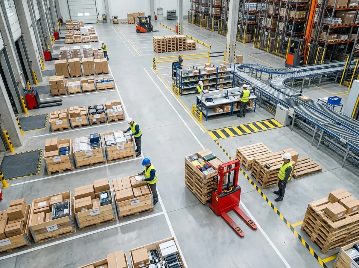 Beschaffungslogistik - Wareneingang und Qualitätskontrolle im modernen Logistikzentrum