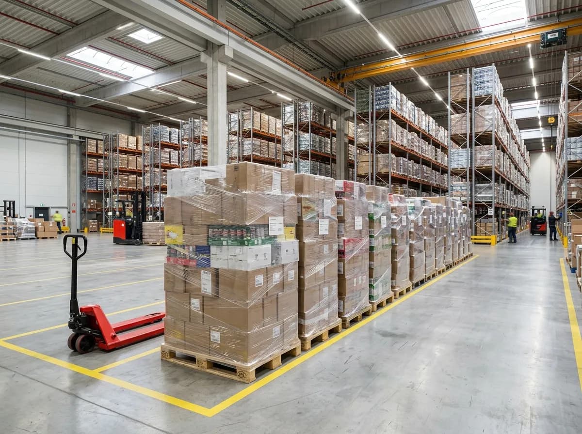 DHL Spedition - Europaletten im modernen Logistik-Lager