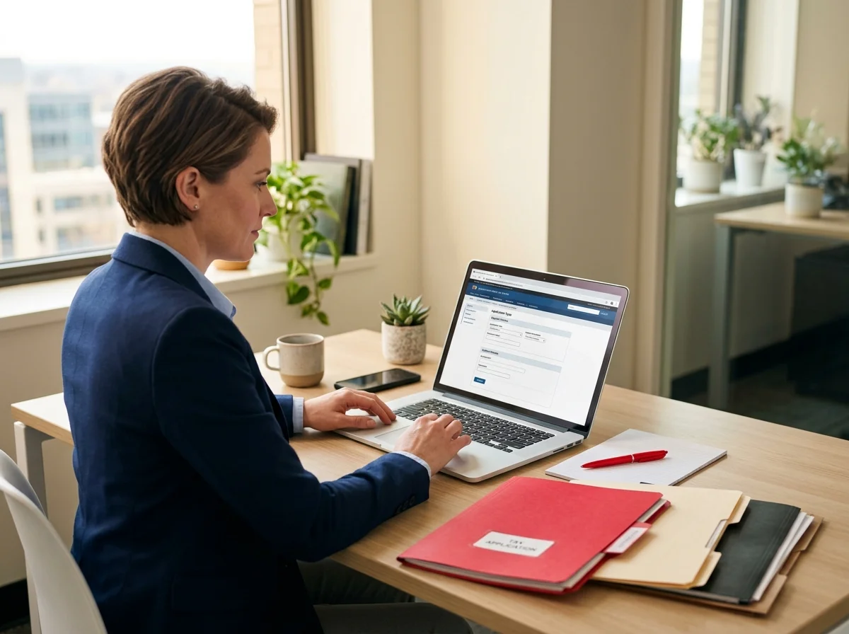 EORI-Nummer beantragen - Online-Antrag am Laptop