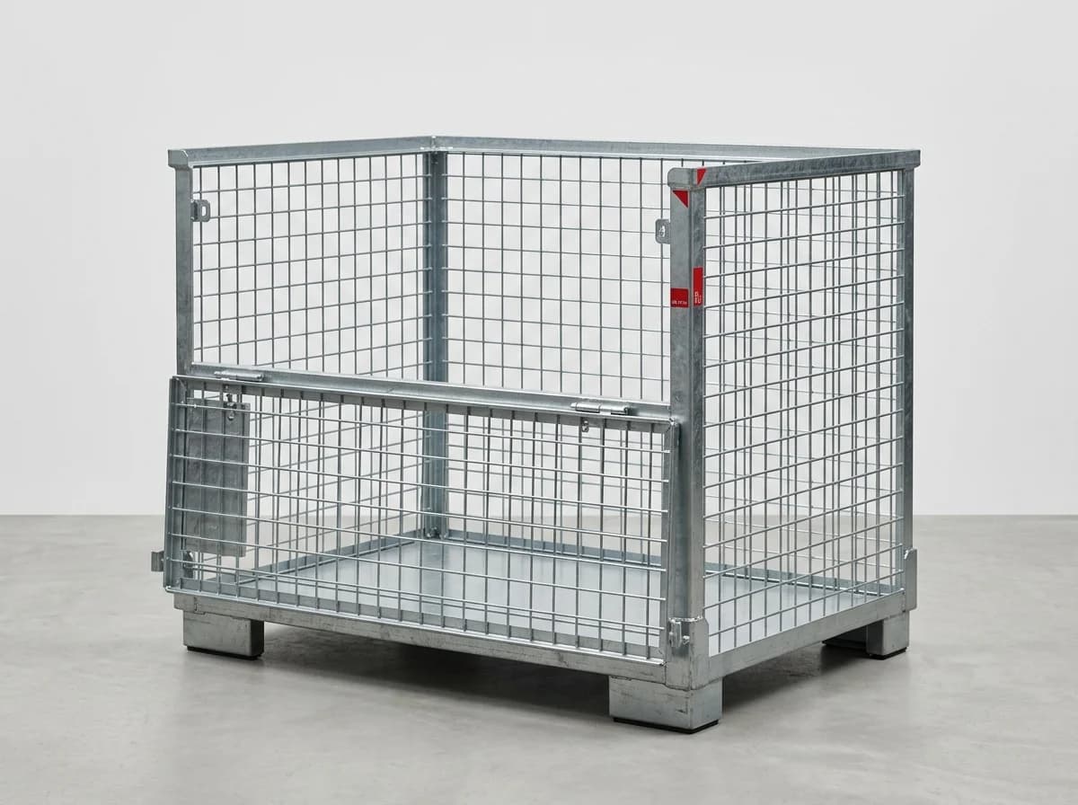 Gitterbox Maße - Technische Abmessungen außen 1.240 x 835 x 970 mm und innen 1.200 x 800 x 800 mm