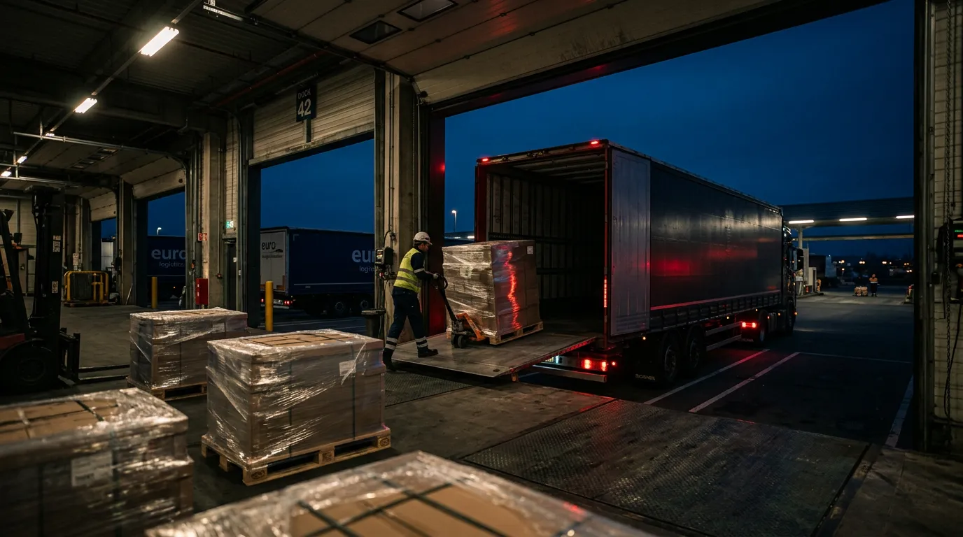 Ware richtig verpacken - Professionell verpackte Paletten im Speditionslager