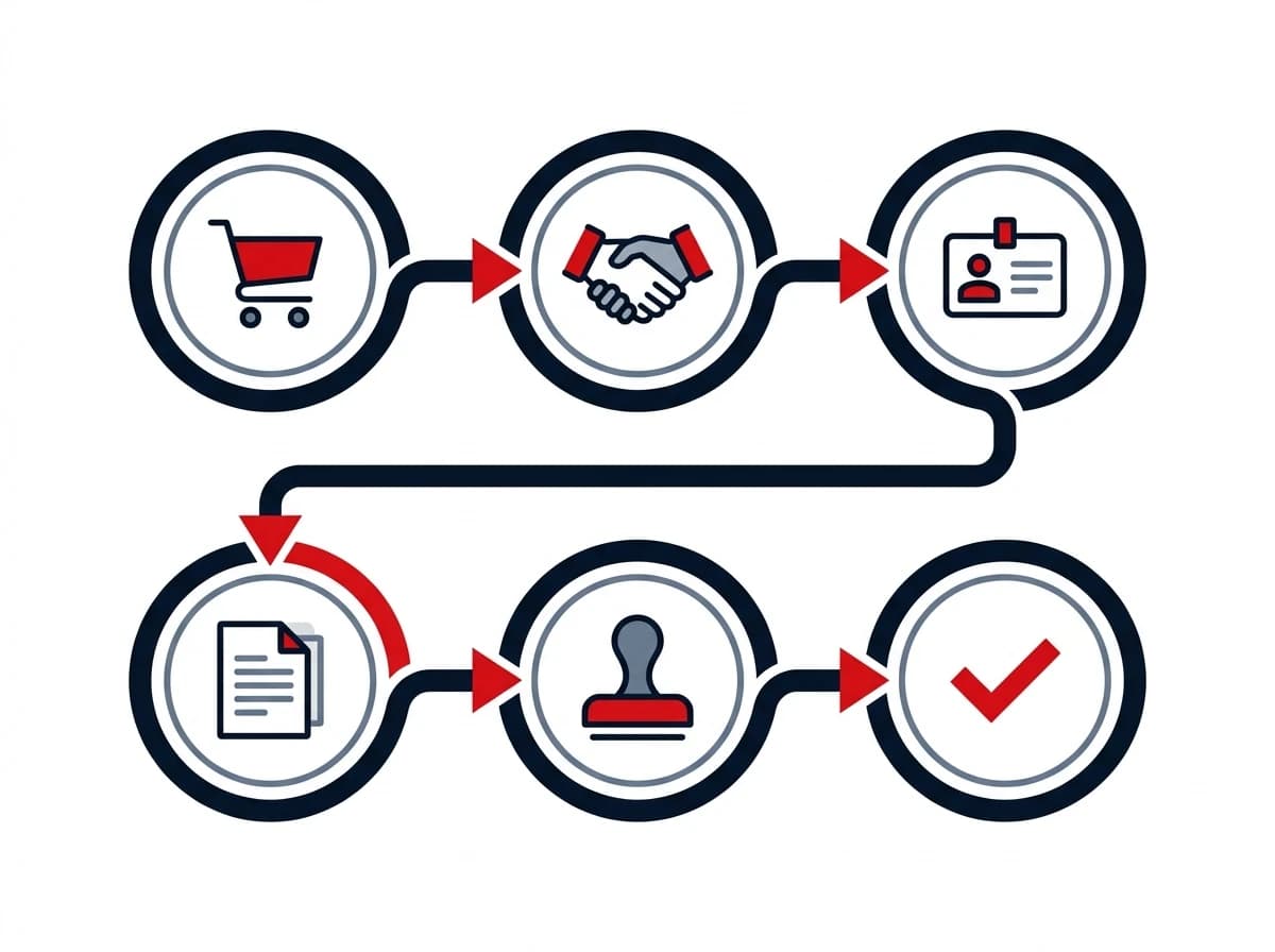 Import aus USA nach Deutschland - 6-Schritte Importprozess Infografik