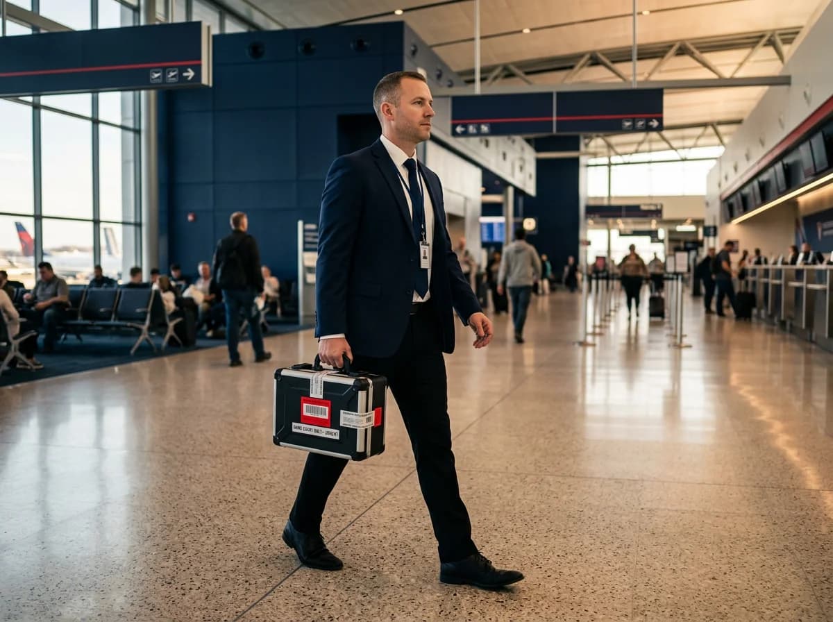 Onboard Kurier - Kurier begleitet eilige Sendung persönlich am Flughafen