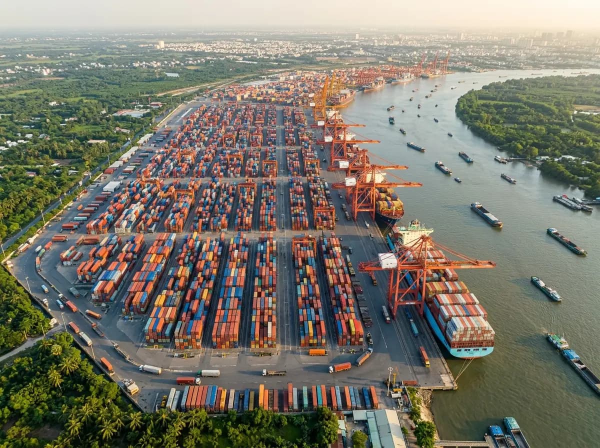 Seefracht Vietnam Deutschland - Containerterminal am vietnamesischen Tiefwasserhafen