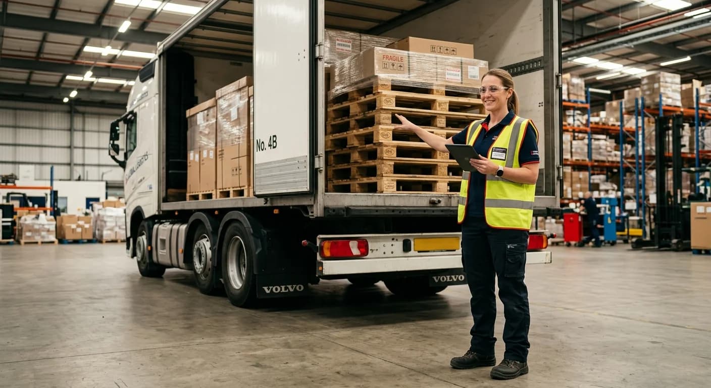 Spedition - Spediteuring organisiert Palettentransport per LKW