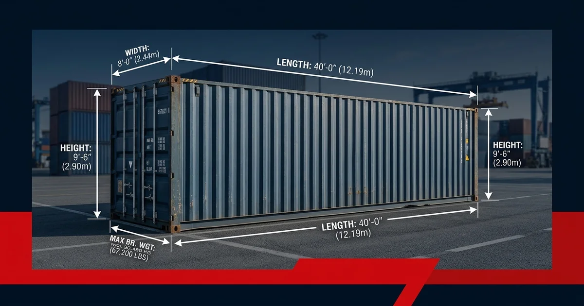 Container Maße: Alle Größen (20ft, 40ft, HC) im Überblick | CARGOLO